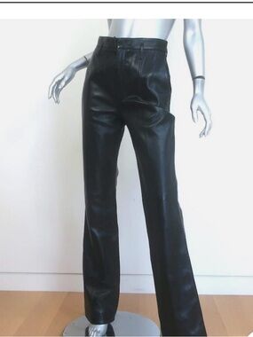 Saint Laurent high waist lamb leather pants black size 40